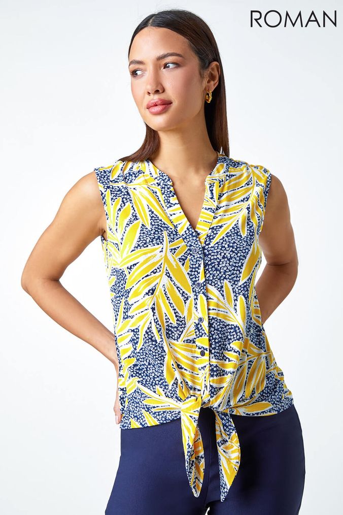 Yellow shop sleeveless top