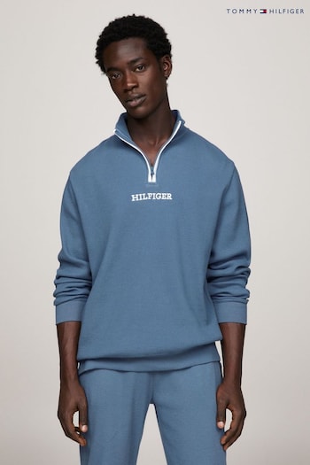 Tommy Hilfiger Blue Monotype Loungewear Sweat Top (402265) | £85