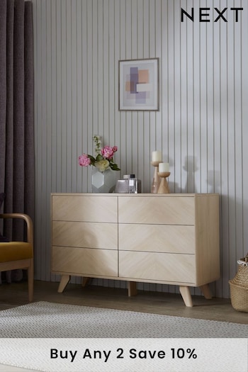 Natural Anderson Oak Effect 6 Drawer Chest of Drawers (402332) | £425