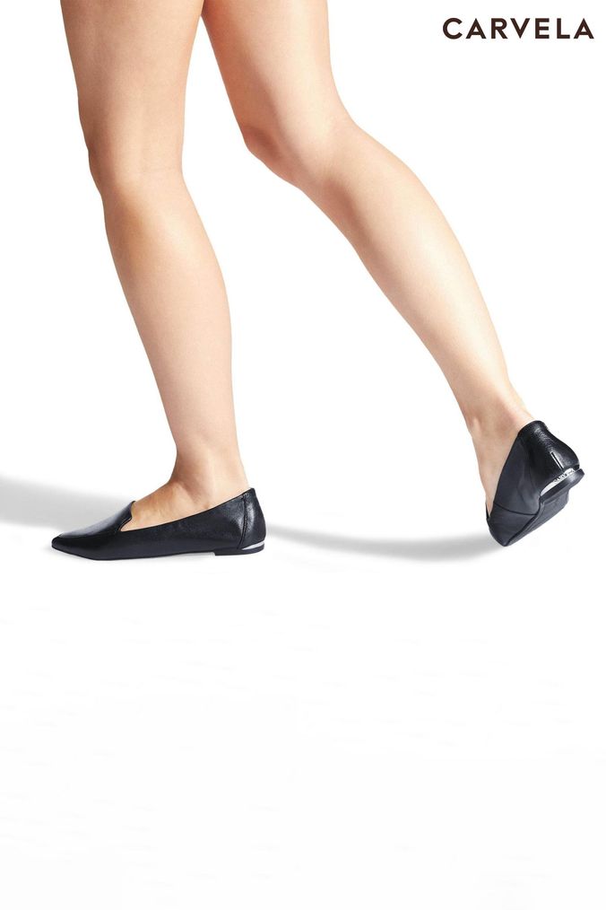 Carvela black online flat shoes