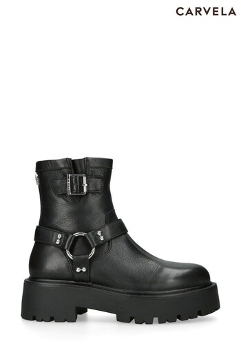 Carvela Stride Biker Black Boots (403160) | £189