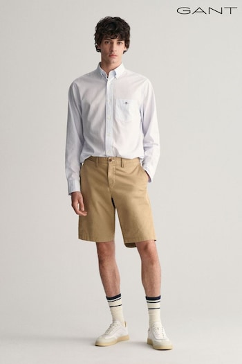 GANT Relaxed Organic Cotton Blend Twill Shorts collar (403215) | £90