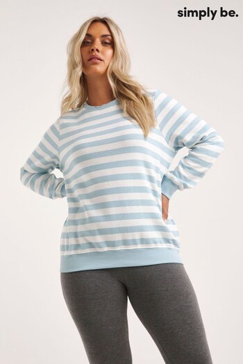 Simply Be Blue Stripe Longline Sweatshirt (403321) | £26