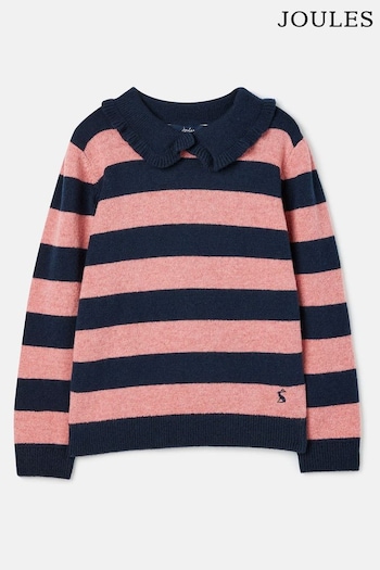 Joules Maddie Navy/Pink Stripe Knitted Long Sleeve Top (403388) | £39.95 - £45.95