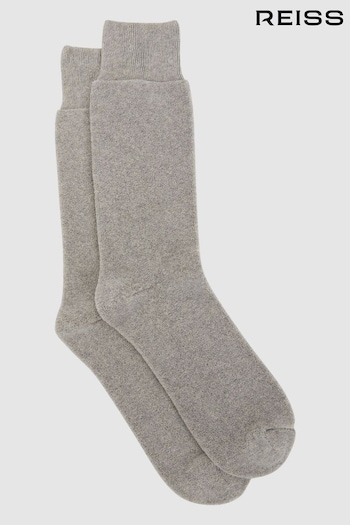 Reiss Grey Melange Alers Cotton Blend Terry Towelling Socks (403421) | £12