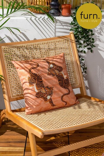 furn. Orange Tibetan Tiger Tribal Outdoor Cushion (403468) | £18