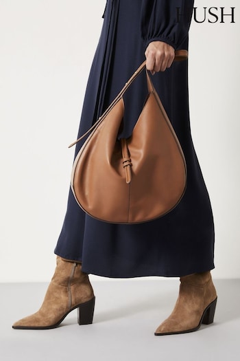 Hush Brown Isla Leather Scoop Tote Bag (403812) | £159