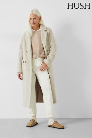 Hush Cream Scout Double Breasted Coat (403892) | £299
