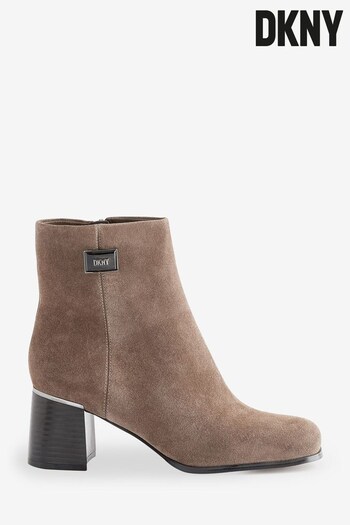 DKNY Brown Mushroom Leather Ankle Boots (403915) | £194