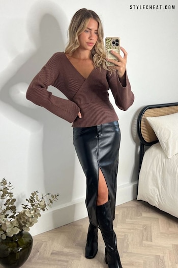Style Cheat Brown Kallie Knitted Jumper (404029) | £38