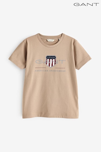 GANT Boys Cream Archive Shield Organic Cotton T-Shirt (404220) | £30