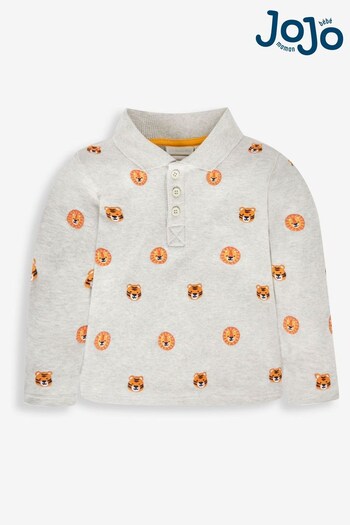 JoJo Maman Bébé Natural Safari Embroidered Polo Shirt (404374) | £17