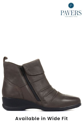 Pavers Ladies Dual Zip Leather Ankle Boots (405198) | £48