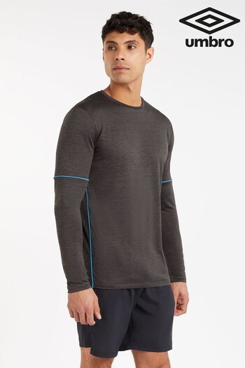 Umbro Black Pro Training Long Sleeve Marl Poly T-Shirt (405583) | £30