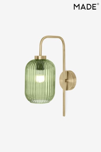 MADE.COM Green Briz Antique Brass Wall Lamp (405707) | £79