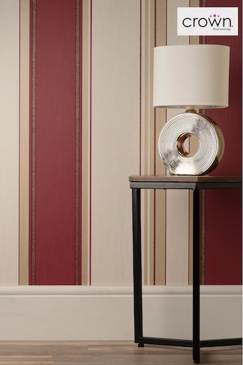 Crown Red Synergy Stripe Wallpaper (405941) | £19