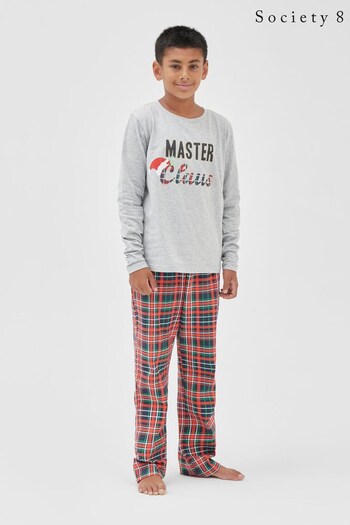 Society 8 Boys Grey Custom Corner Sofas Pyjama Set (406140) | £20