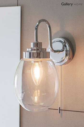 Gallery Home Silver Saul Wall Light (406551) | £82