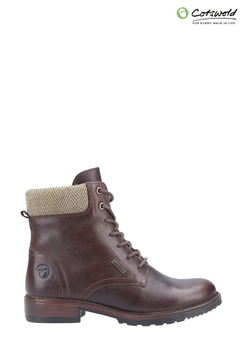Cotswold Brown Minety High Top Lace-Up Ankle Boots (406564) | £88