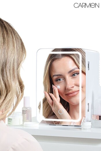 Carmen White Cosmetic Beauty Cooler with Illuminating Mirror (406607) | £60