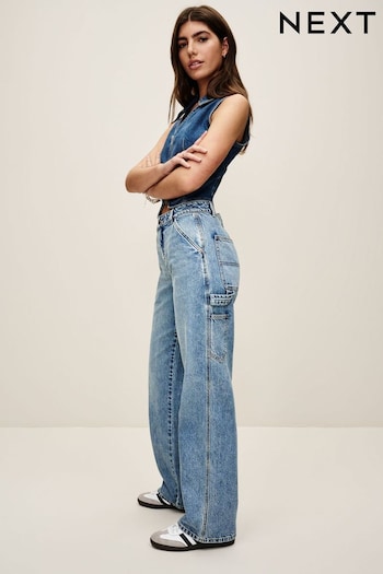 Mid Blue Cargo Wide Leg Jeans see (407042) | £34