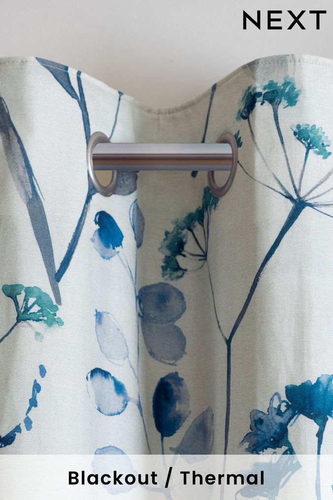 Navy and sale cream curtains