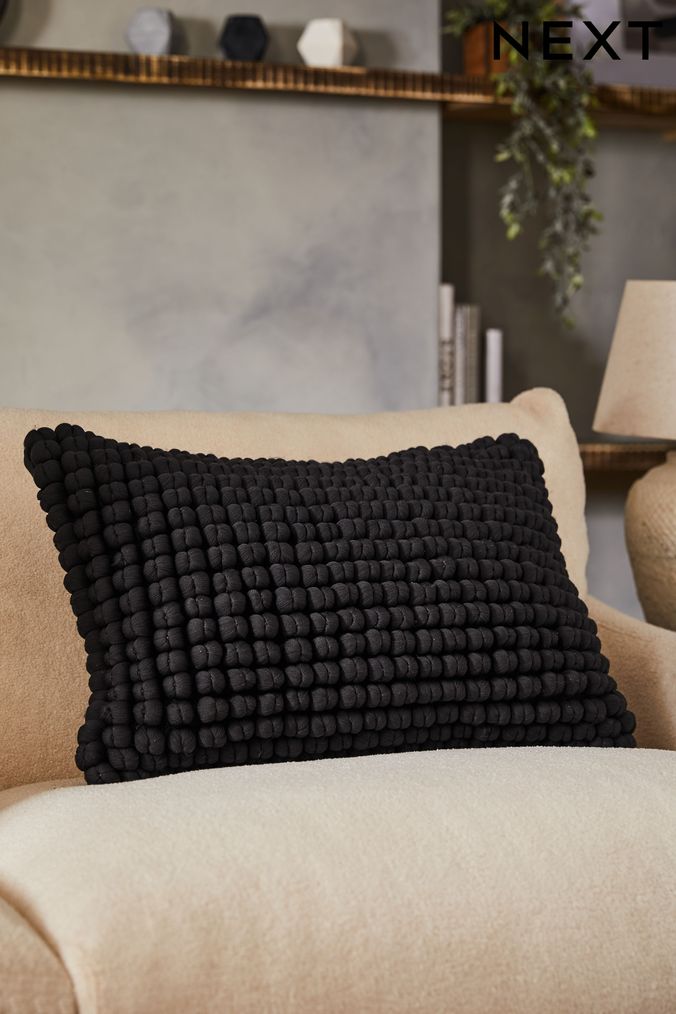 Black oblong cushions best sale