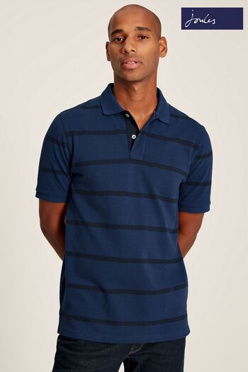 Joules Filbert Blue Classic Fit Striped short-sleeve Polo (407884) | £34.95