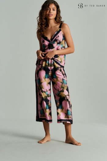 B by Ted Baker Pink Leopard Print Satin Cami Pyjama Set (407920) | £58