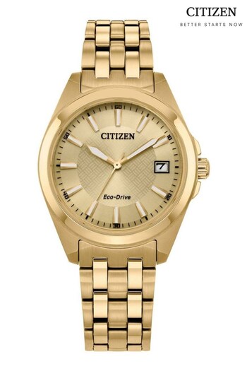 Citizen Ladies Gold Tone Eco-Drive Bracelet Dress Watch (408068) | £269