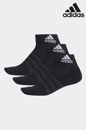 adidas Black Adult Cushioned Ankle Socks 3 Pairs (408091) | £12