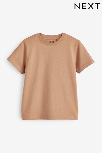 Neutral Tan Cotton Short Sleeve T-Shirt (3-16yrs) (408364) | £3.50 - £6.50