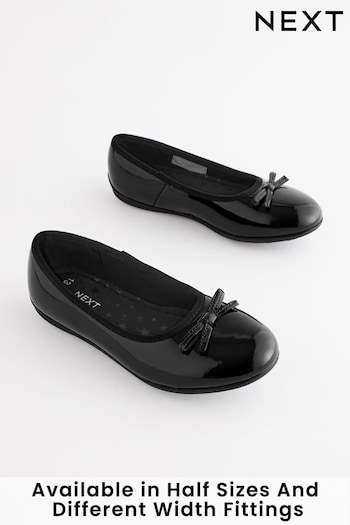 Black Patent Standard Fit (F) School Leather Ballet knee Shoes (408606) | £24 - £31