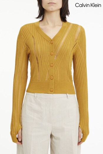 Calvin Klein Gold Texture Stitch Cardigan (408891) | £200