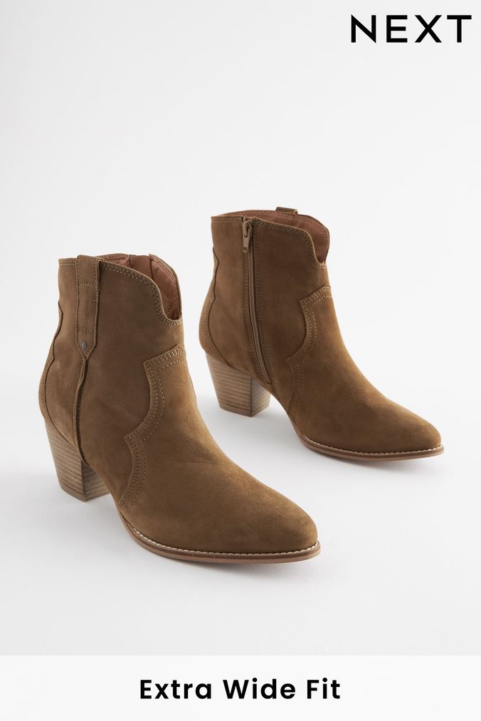 Tan Brown Extra Wide Fit Forever Comfort® Leather Cowboy/Western Boots (409234) | £59