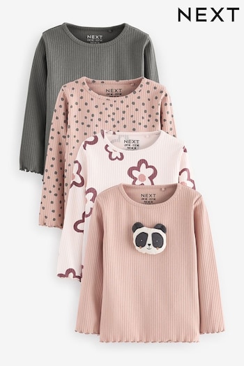 Neutral 100% Cotton Long Sleeve T-Shirts 4 Pack (3mths-7yrs) (409236) | £21 - £25