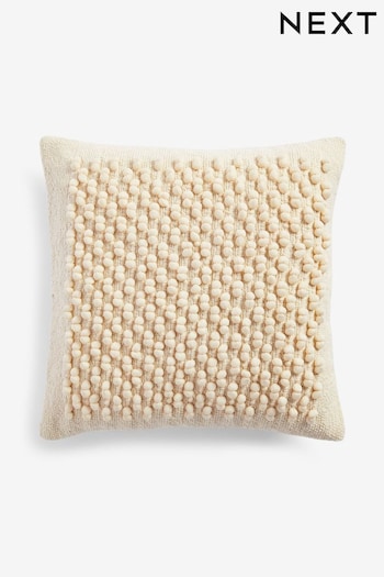 Natural 43 x 43cm Hemmingway Textured Bobble Cushion (409425) | £16