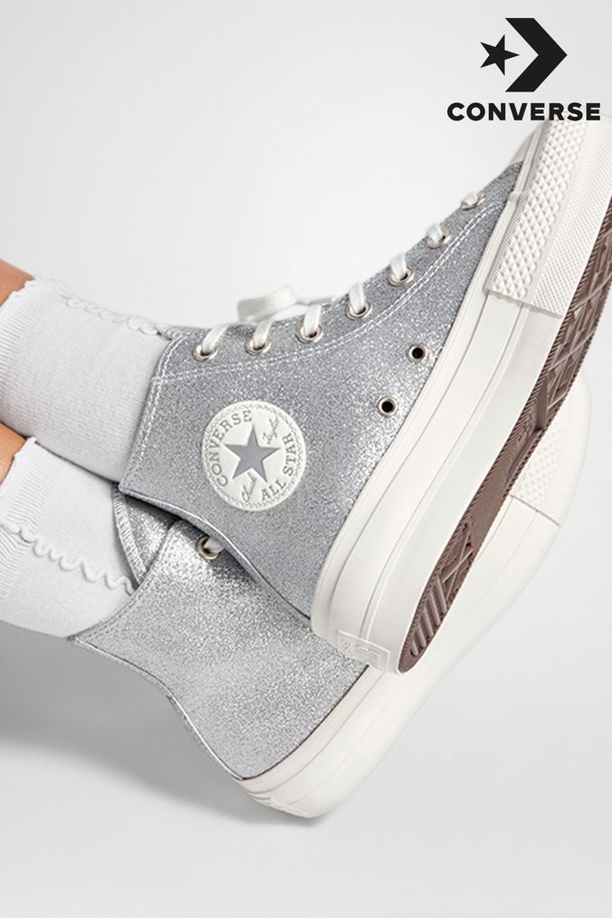Buy Women s Converse Silver Trainers Online Next UK