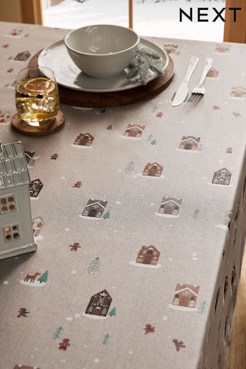 Natural Christmas Gingerbread Wipe Clean Table Cloth (410013) | £24 - £32