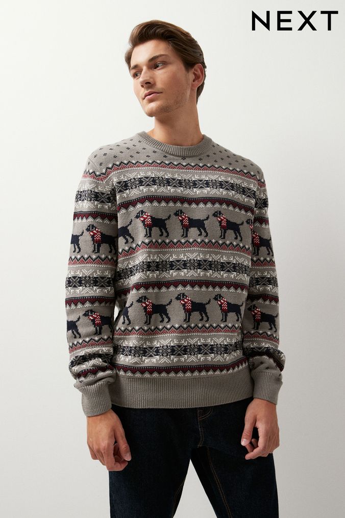 Buy Men s Plus Size Christmas Novelty Knitwear Online Next UK
