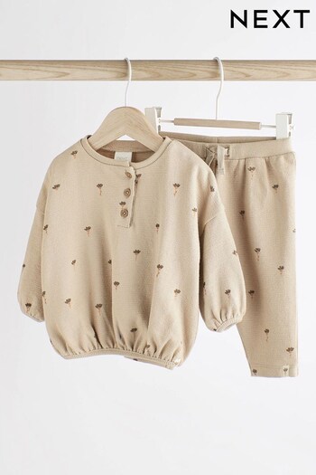 Cream Floral Baby Cosy Sweater And Leggings 2 Piece Set (410222) | £14 - £16