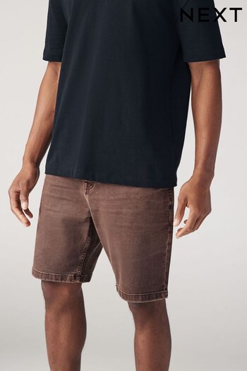 Rust Brown Garment Dye Denim ruched Shorts (410272) | £22