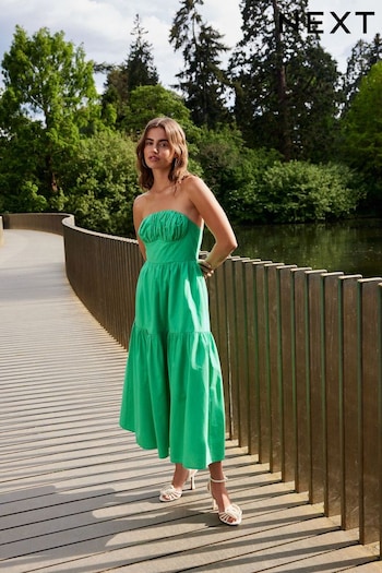 Bright Green Bandeau Midi Dress (410397) | £56