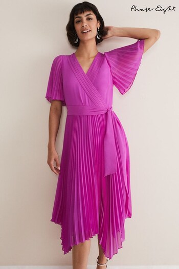 Phase Eight Pink Kendall Pleated Midi Dress (410494) | £139