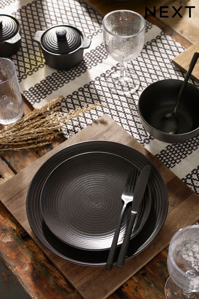 Black Bronx 12 Piece Dinner Set (410530) | £55