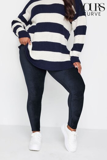 Yours Curve Blue Cord Leggings (410846) | £24