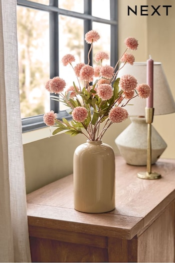 Pink Artificial Pom Pom Arrangement In Ceramic Vase (411067) | £28