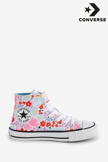 Converse Pushing Pink Junior Floral Print Chuck Taylor All Star 1V Trainers (411131) | £40