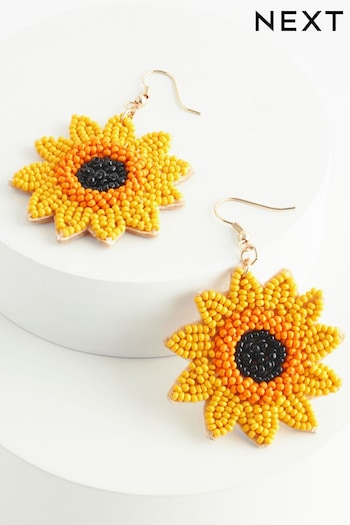 Yellow Sunflower Beaded Earrings (411593) | £14