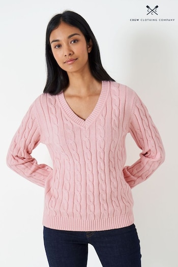 Crew Clothing Company Rose Pink Textured Cotton Jumper (411699) | £59